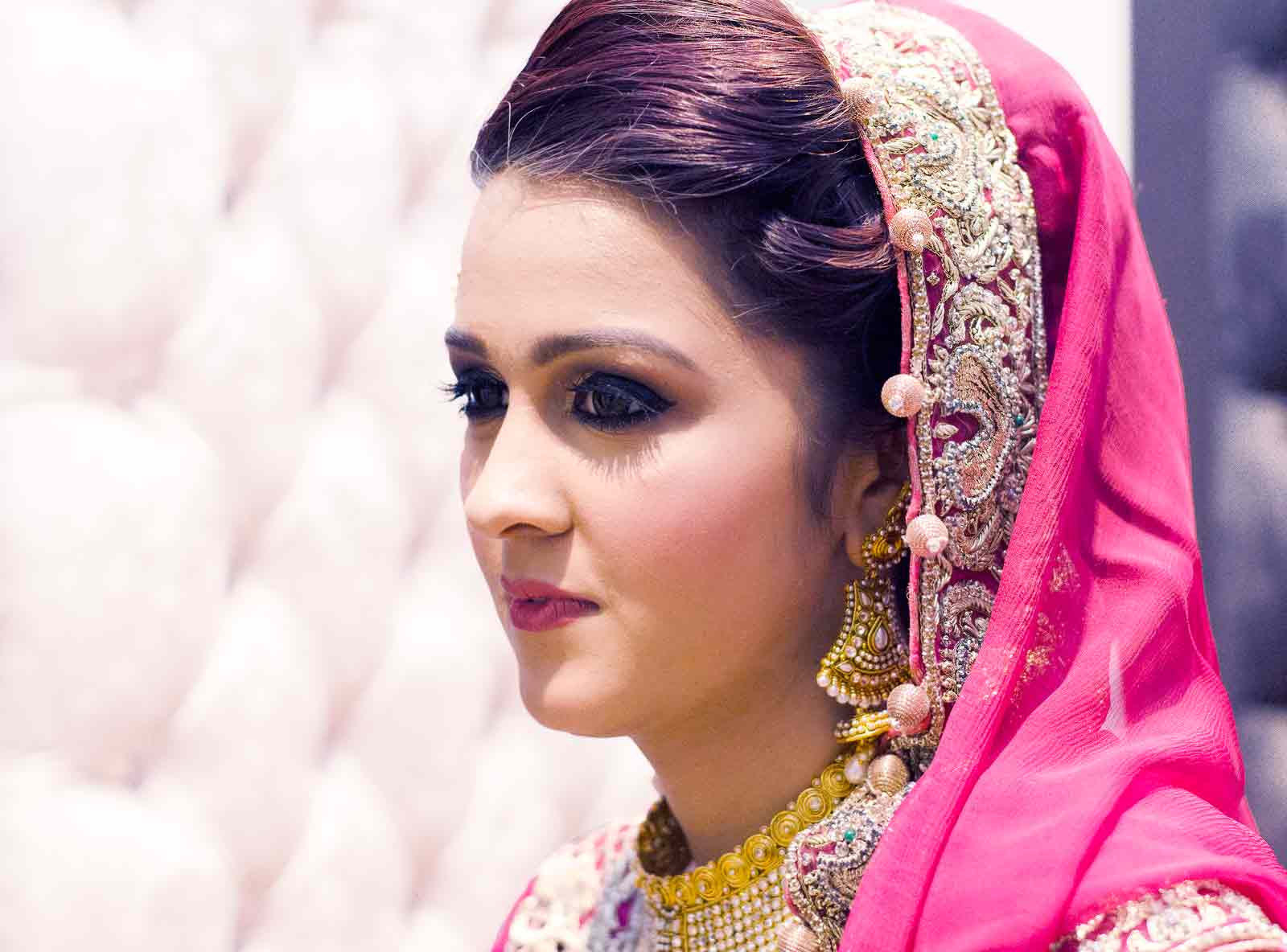 Bride in contemplation, waiting for groom