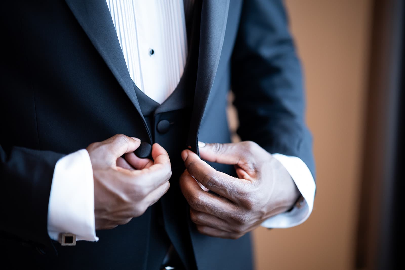 Groom getting ready
