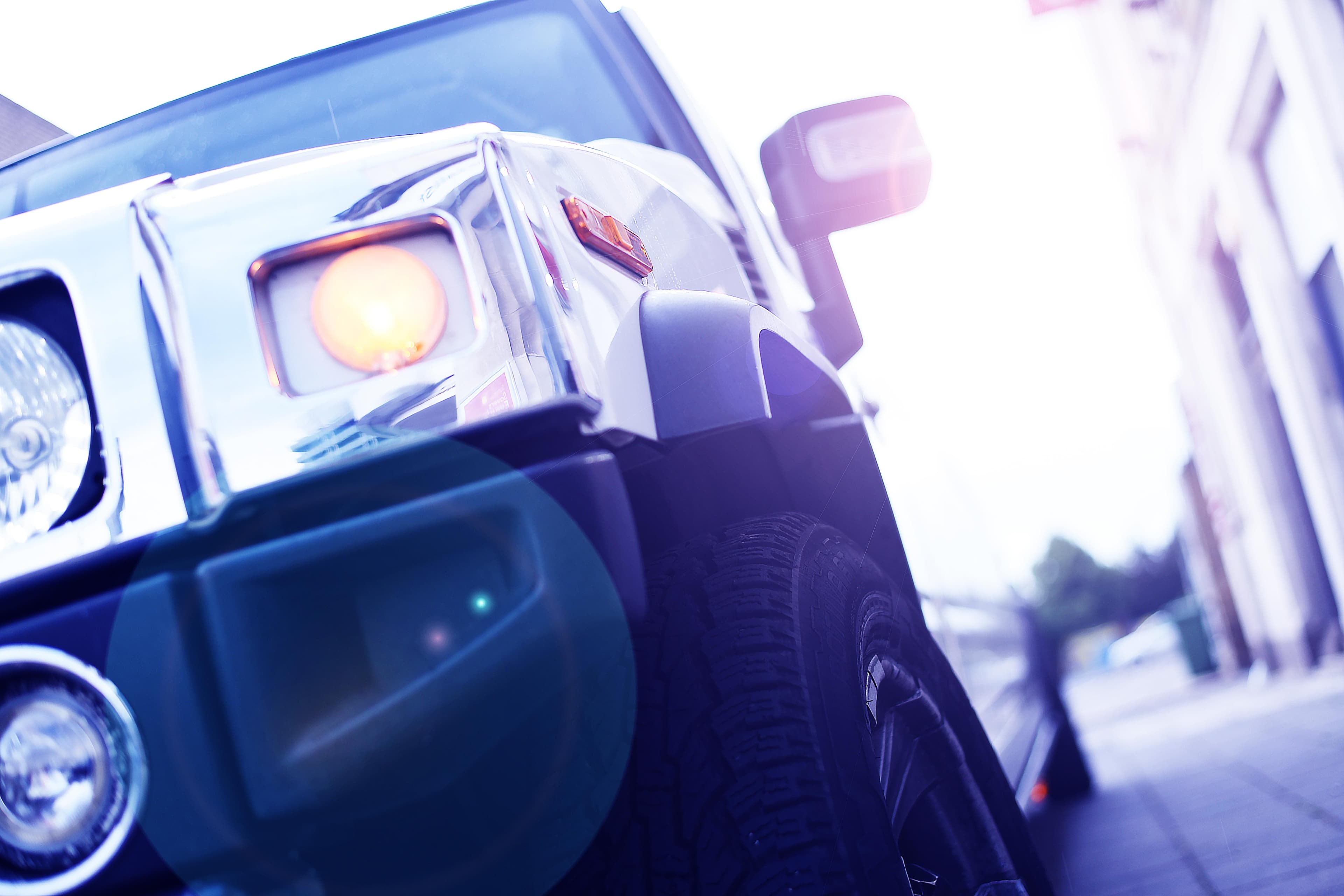 Groom's stylish entrance in a Hummer